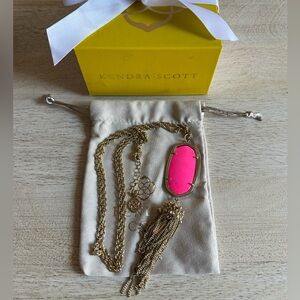 Kendra Scott Rayne Neon Pink Necklace
